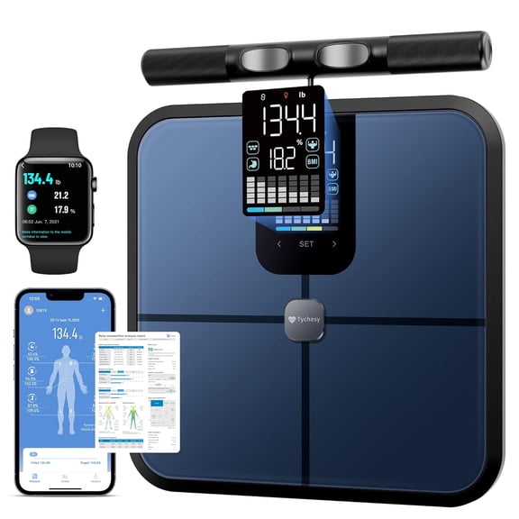 Body Health Pod Scale, View 5 Metrics Without Phone, 8-Electrode Smart Scale with BMI Body Fat Muscle Mass, Offline Body Composition Analyzer, FSA&HSA Eligible