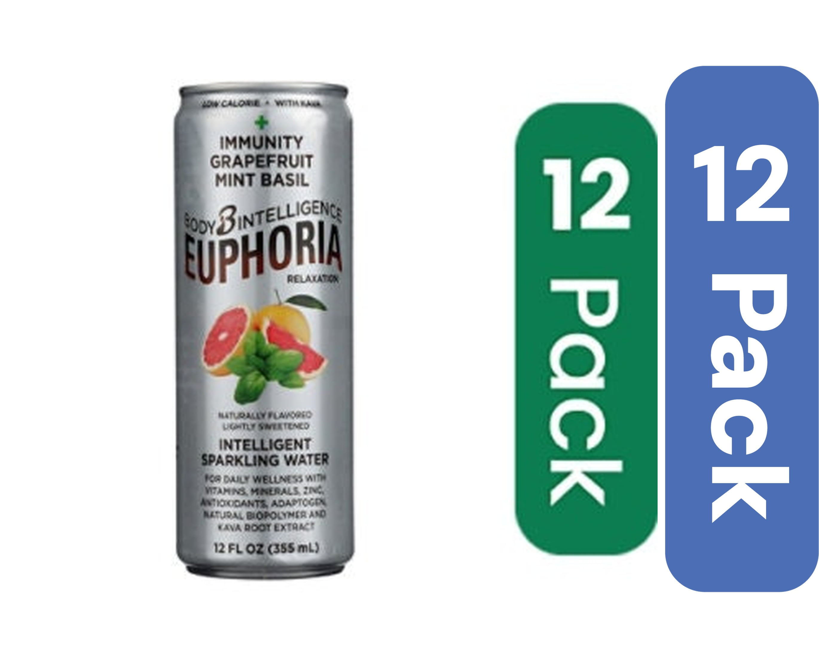 Body IQ Sparkling Water Grapefruit Basil 12 fl oz (Pack of 12)