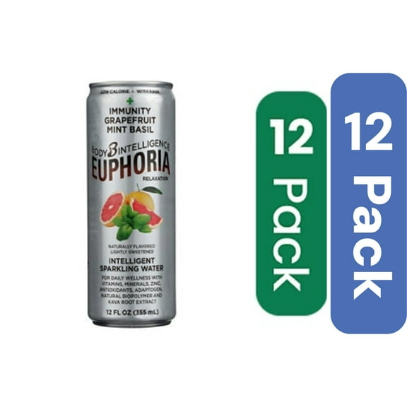 Body IQ Sparkling Water Grapefruit Basil 12 fl oz (Pack of 12)