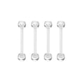 thumbnail image 1 of Body Jewelry 14 Gauge ClearTongue Retainer Bioflex, 4 Pack, 1 of 4
