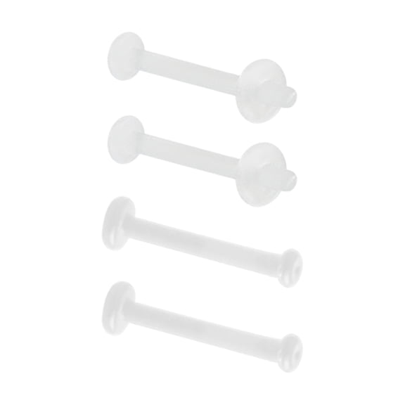 Body Jewelry 16G Unisex Adult Lip Retainer Clear Bioflex (No Metal) 4 Piece Set