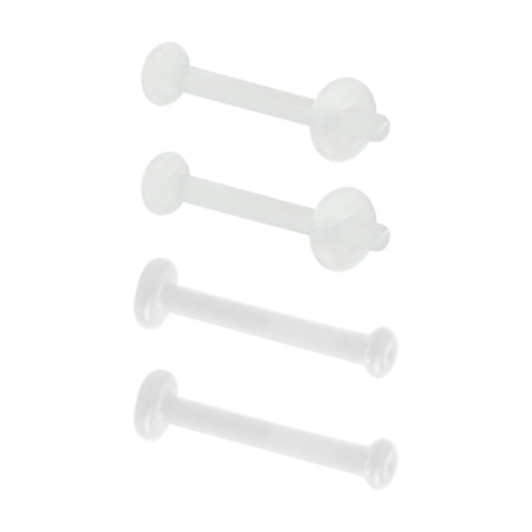 Body Jewelry 16G Unisex Adult Lip Retainer Clear Bioflex No Metal 4 Piece Set Walmart