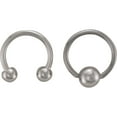 thumbnail image 1 of Women's 18G Small Horseshoe and Captive Bead Piercing Jewelry Duo, 1 of 4