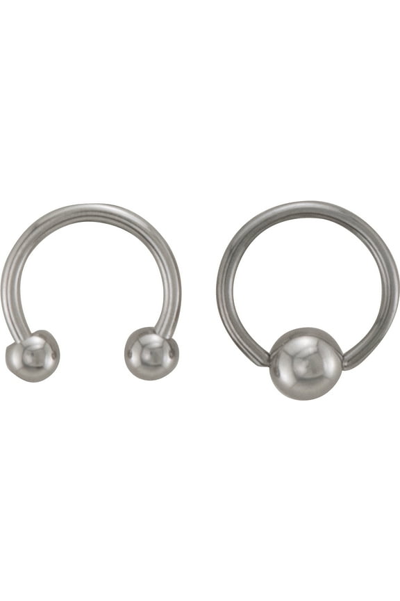 Women's 18G Small Horseshoe and Captive Bead Hoop Duo
