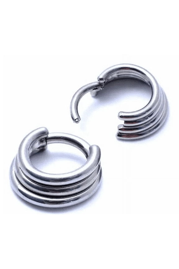 Body Jewelry Hinged Hoop  f136 Titanium Stack Tier Hoop  Daith Tragus Septum Helix Cartilage Piercing 16g 3/8 1.2x10 High Polish