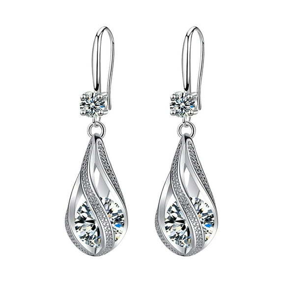 Body Jewelry for Women Fashion Earrings Stainless Steel Round Earrings Women Creative Earrings Diamond Dangling Earrings for Women Earrings for Women White