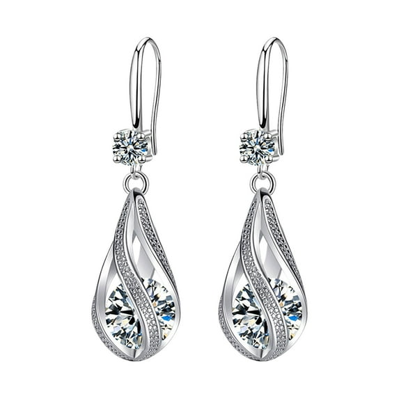 Body Jewelry for Women Fashion Earrings Stainless Steel Round Earrings Women Creative Earrings Diamond Dangling Earrings for Women Earrings for Women White
