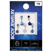 Body Jewelry Women's Stainless Steel 14 Gauge Belly Ring 5-Pack
