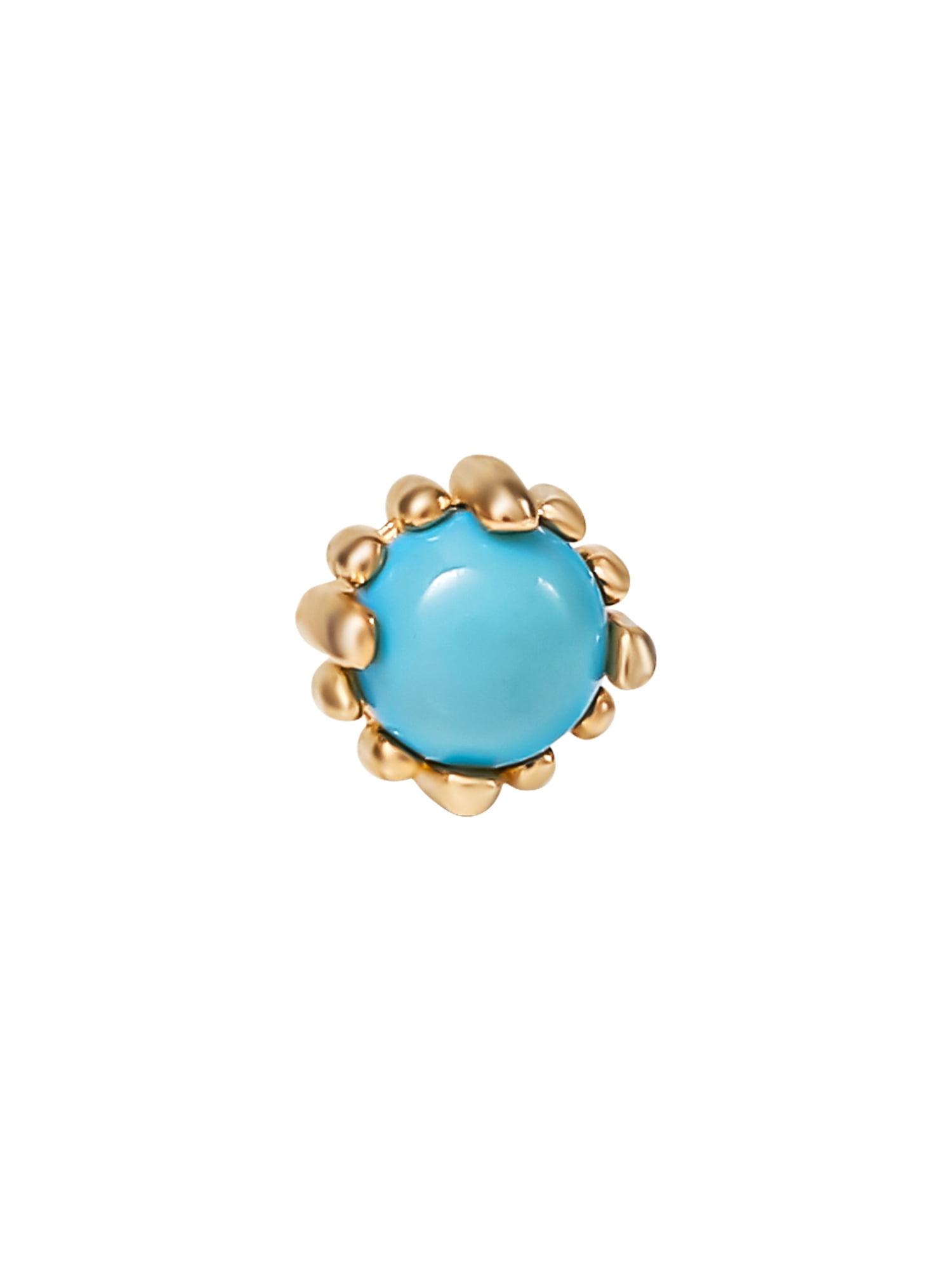 Body Jewelry - Women's 14kt Gold 22G Faux Turquoise Nose Stud