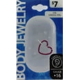 thumbnail image 1 of Body Jewelry Women's 16 Gauge Stainless Steel Cartilage Pink Heart Earring, 1 of 1