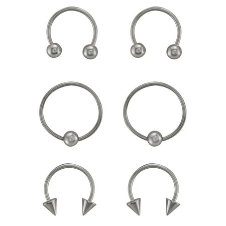 Women's 20G Basics Nose Ring Value Pack - Horseshoe & Captive Bead