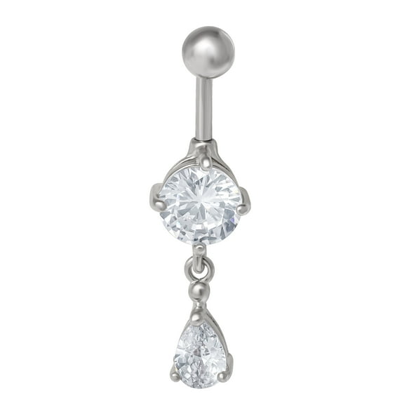 Body Jewelry Women's Body Jewelry 14G Stainless Steel Crystal Dangle Belly Ring