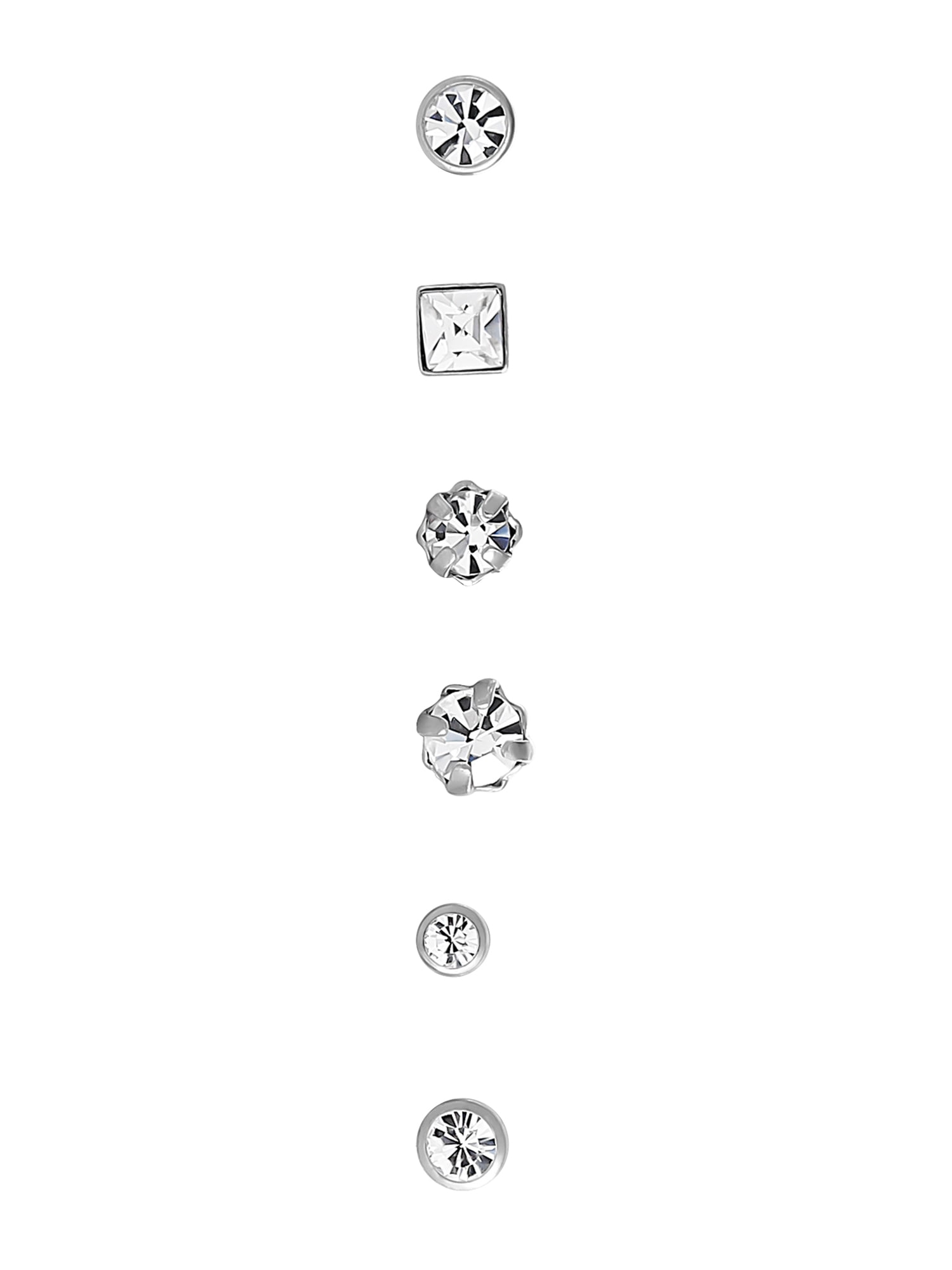 Body Jewelry Women's Lead Crystal Nose Stud Value Pack for Adults in Stainless Steel