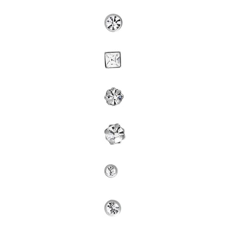 Body Jewelry Women's Lead Crystal Nose Stud Value Pack for Adults in Stainless Steel