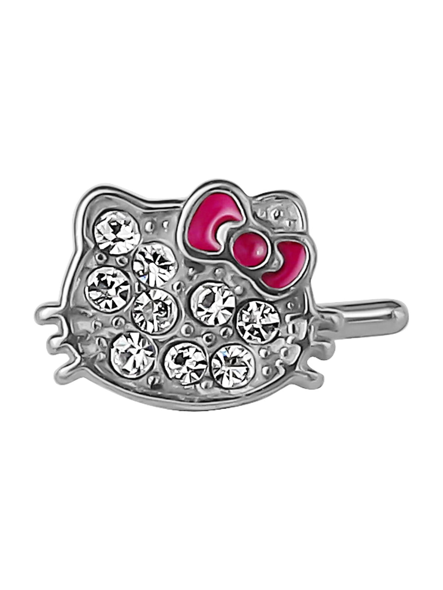 Body Jewelry Women's Hello Kitty 20G Women's Stainless Steel 316L Crystal Nose Stud