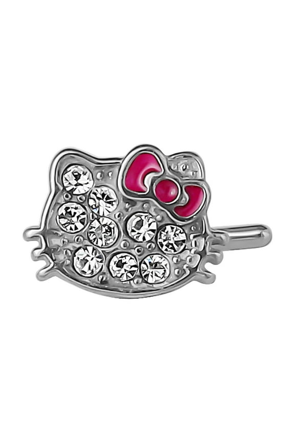 Women's Hello Kitty 20G Women's Stainless Steel 316L Crystal Nose Stud