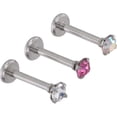 thumbnail image 1 of Body Jewelry, Women's Internally Threaded Prong Set Crystal Monroe, 1 of 7