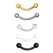 Womens Stainless Steel Multicolor Eyebrow Rings, 16G, 5-Pack