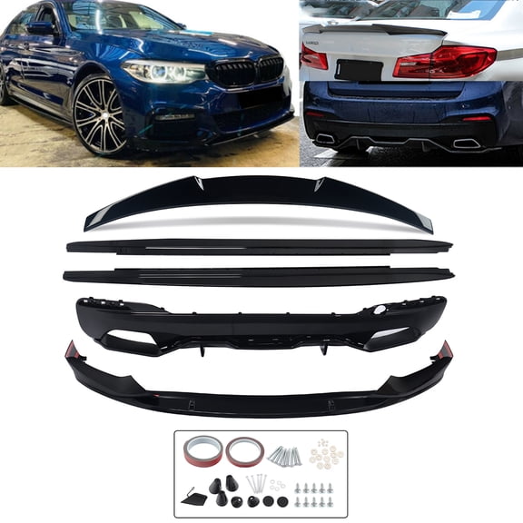 Body Kits For 2017-2020 BMW 5 Series G30 525i 530i 540i M Sport Front Lip Splitter M4 Style Trunk Spoiler Rear Diffuser