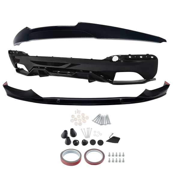 Body Kits For BMW 5 Series G30 Sedan M Sport 2017-2020 MP Front Splitter Rear Diffuser M4 Spoiler Gloss Black