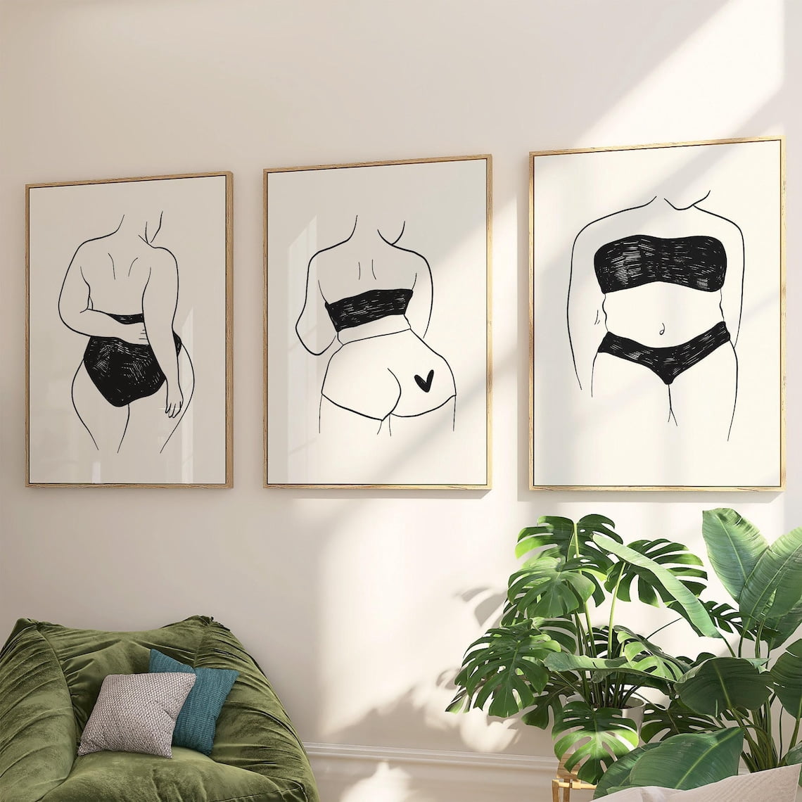 Body Line Art Print Set Feminist Empowerment Decor Home Decor Office ...