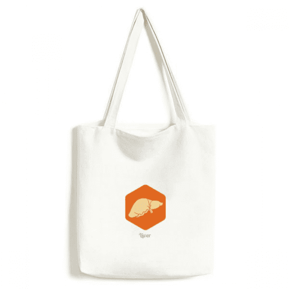 Body Liver Orange Tote Canvas Bag Shopping Satchel Casual Handbag
