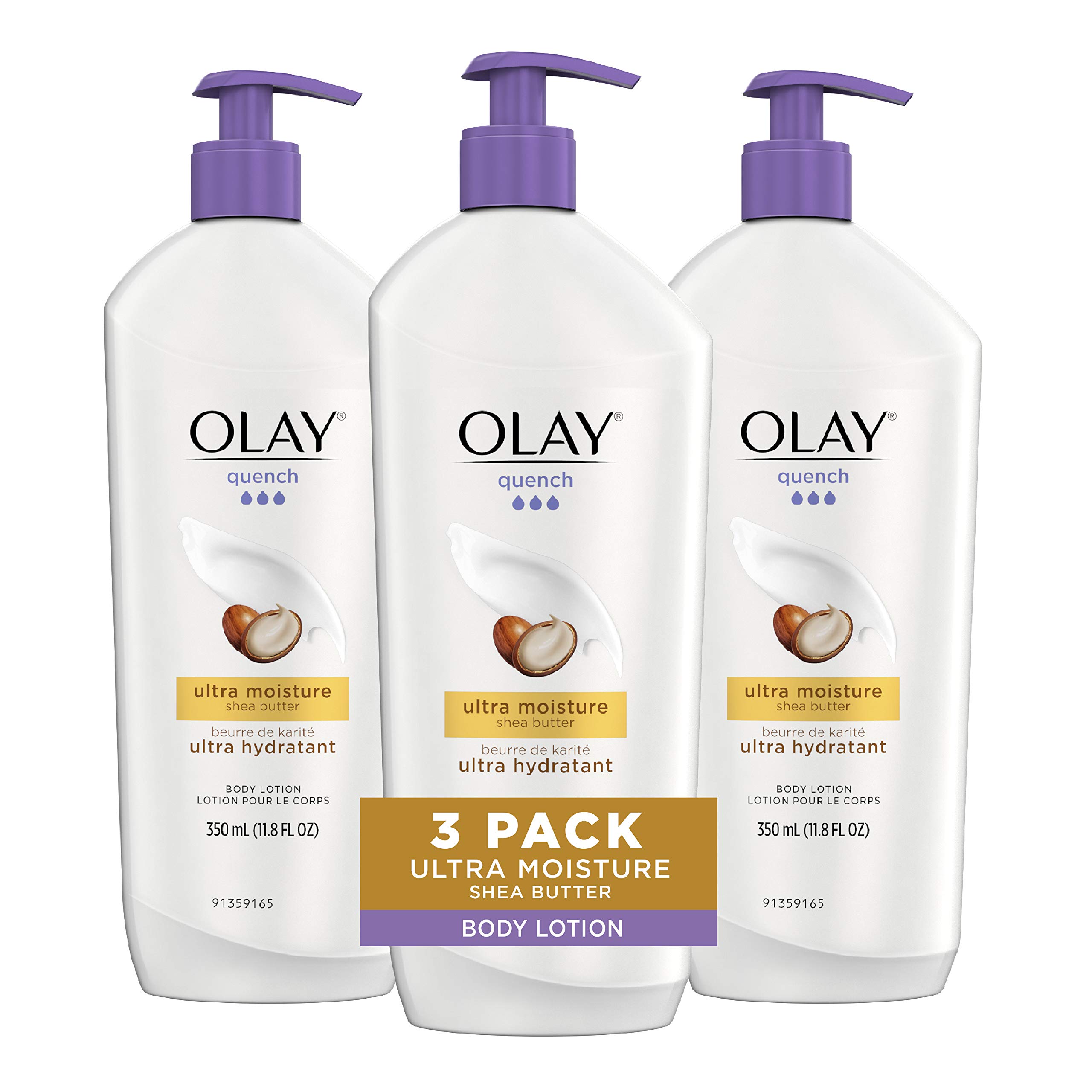 Body Lotion By Olay, Quench Ultra Moisture With Shea Butter, 11.8 Fl Oz (Pack Of 3)