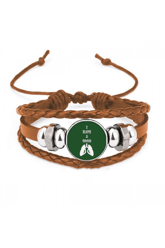 Body Lungs Breathing Lucky Bracelet Wristband Leather Jewelry Ornament