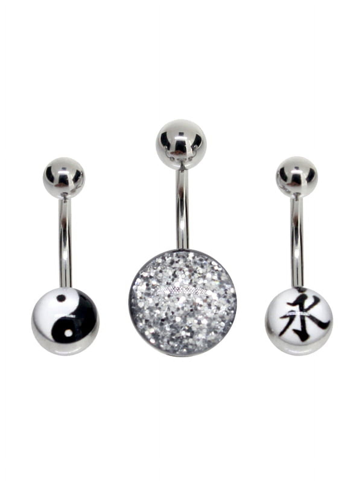 Body Magic 3pc Stainless Surgical Steel 14 Gauge Belly Banana Set