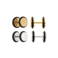 thumbnail image 1 of Body Magic Gold and Silver 316L Surgical Grade Steel 2-Piece Round Fake Ear Plug Set, 1 of 4