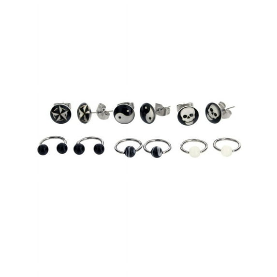 Body Magic Surgical Stainless Steel Earring and Belly Jewelry, 6pk