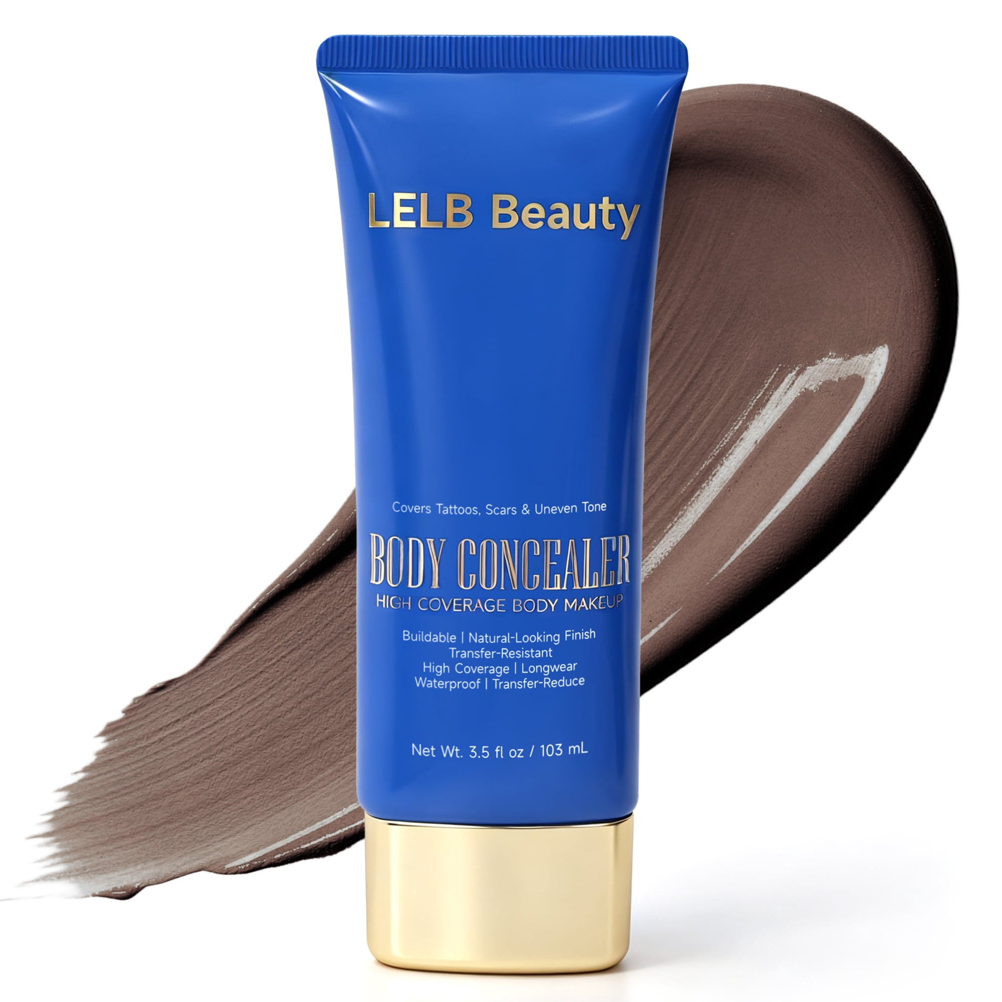 Body Makeup Waterproof No Transfer, Tattoos Scars Coverage High Coverage Tattoo Concealer 24Hr Long Lasting Wear, Body Makeup Waterproof Sweat Resistant Blendable Buildable Foundation, 06 Deep