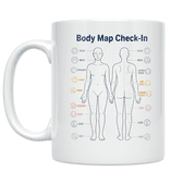 Body Map Check-In Design - Health Enthusiast - 11 oz Ceramic Coffee Mug