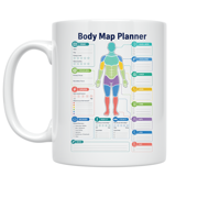 Body Map Planner Design - Health Enthusiast - 11 oz Ceramic Coffee Mug