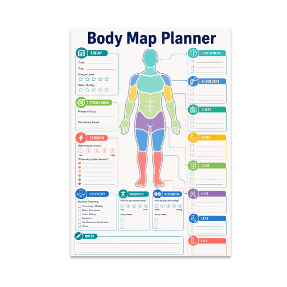 Body Mapping Guide Poster - Health Enthusiast - 13x19 Poster Print