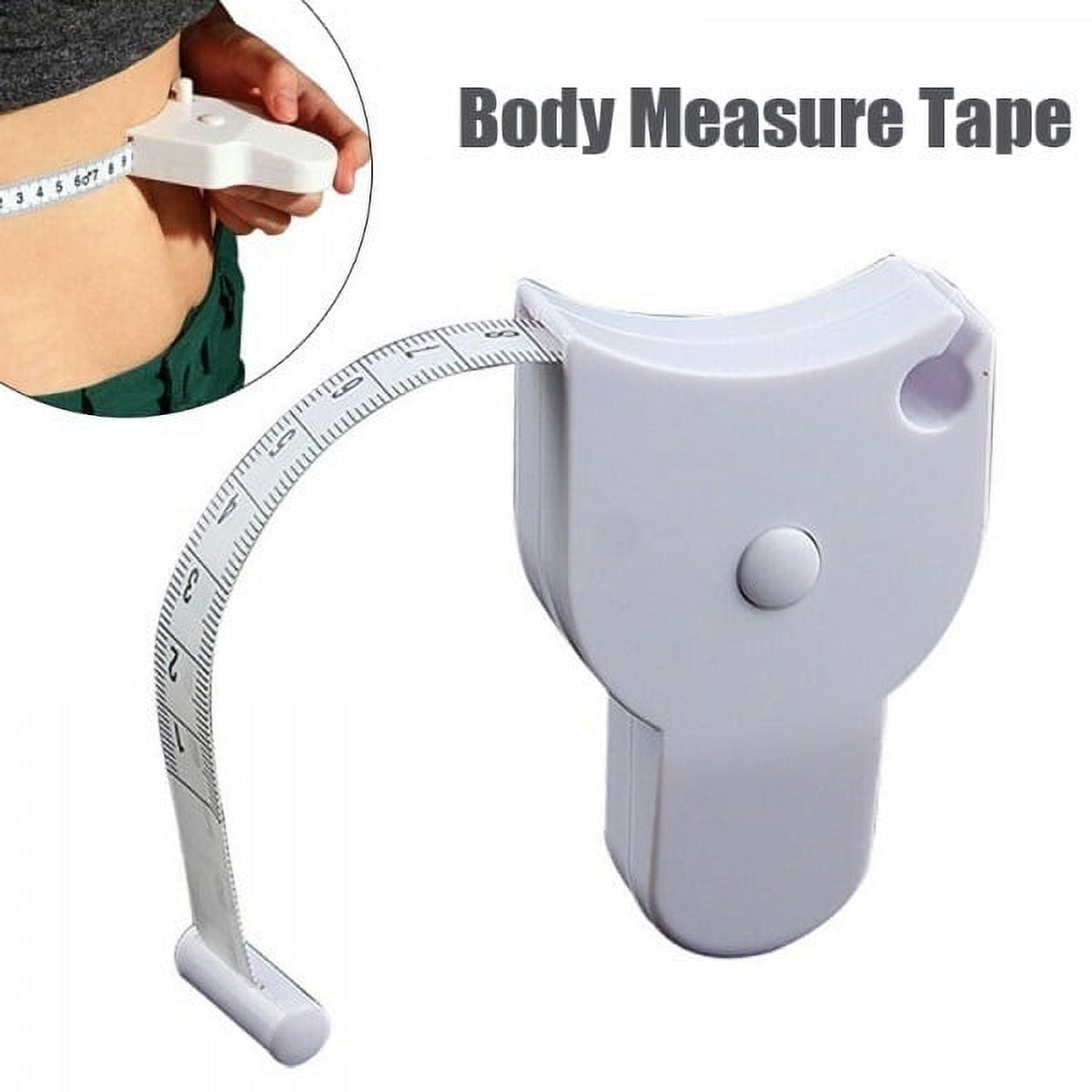 1pc White Retractable Measuring Tape For Body Measurements, Soft