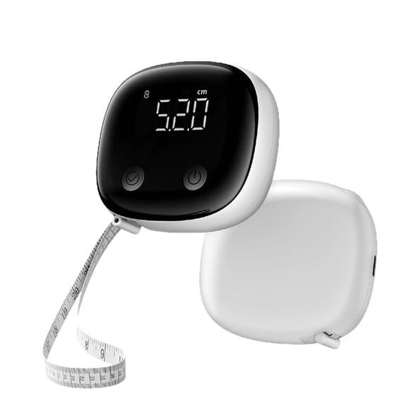 Body Measuring Tape, Smart LED Display Type-C Rechargeable App Connected 12 Body Parts 60in, White