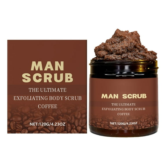 Body Menâs Exfoliating Body Scrub â Skin Cleansing Wash In Jar With Top Lid For All Skin Types