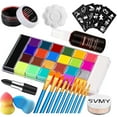 Body Paint Kit for Halloween,26 Colors Oil Body Paint Kit,Including