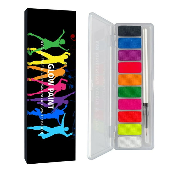Body Paint Water Activated Eyeliner Glow Face Body Paint Makeup Glow in the Dark Water Based Face Paint for Halloween Party Makeup Makeup Clearance