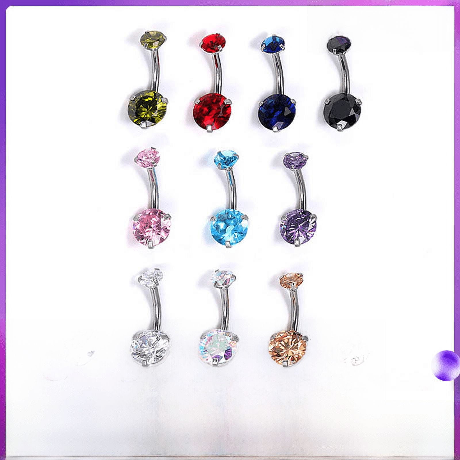 Body Piercing Color Zircon Titanium Steel Umbilical Nail Women's Double