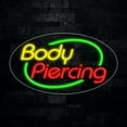 thumbnail image 1 of Body Piercing LED Neon Sign 28"L x 16"H #34009, 1 of 3