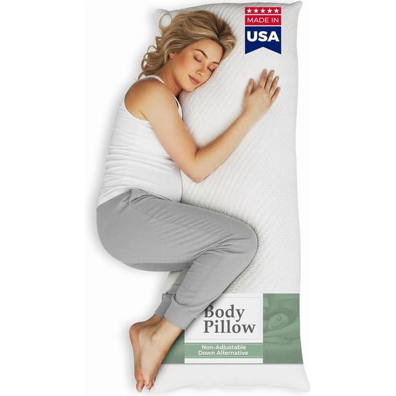 Body Pillow for Adults, Cozy Comfort Down Alternative Pregnancy Pillows - Soft, Supportive, Breathable Side Sleepers Maternity Pillow - Long Cuddle Pillow for Bed, 20x54 Full Body Pillow