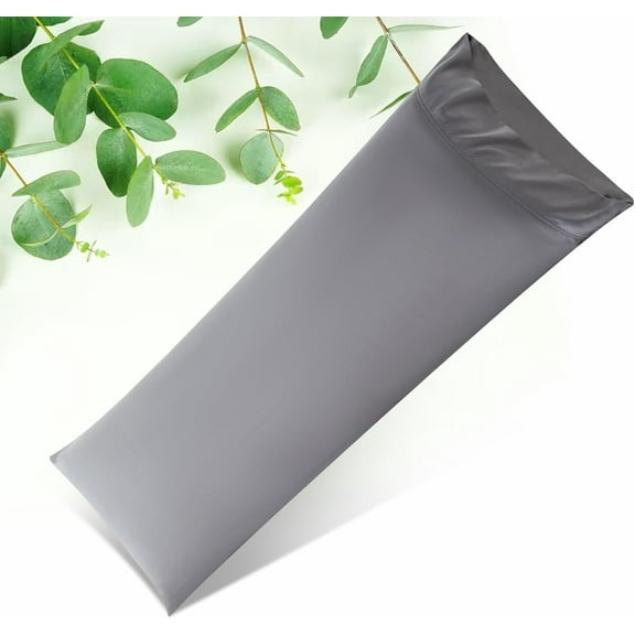 SORMAG Body Pillow Case Cover Bamboo Cooling Body Pillow Cover for Hot Sleepers and Night Sweats Breathable & Silky Soft Full Long Pillow Case (Dark Grey,1 Pack,20x54 inches)