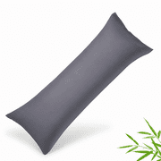 SORMAG Body Pillow Case Cover Bamboo Cooling Body Pillow Cover for Hot Sleepers and Night Sweats Breathable & Silky Soft Full Long Pillow Case (Dark Grey,1 Pack