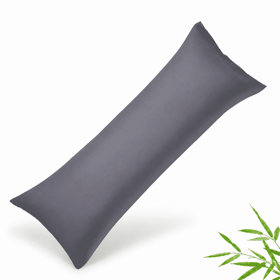 SORMAG Body Pillow Case Cover Bamboo Cooling Body Pillow Cover for Hot Sleepers and Night Sweats Breathable & Silky Soft Full Long Pillow Case (Dark Grey,1 Pack,20x54 inches)