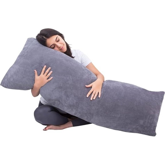 Body Pillow, Cooling Memory Foam Body Pillows for Adults Sleeping, Long Pillow for Bed, Big Large Firm Full Body Pillow for Side Sleeper, 20x54 Inch, Light Grey