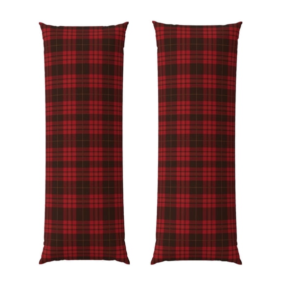 Body Pillow Cover Black Red Tartan Long Case Protector With Zipper Rectangle Soft Large Cases Cover 20 X 54 In