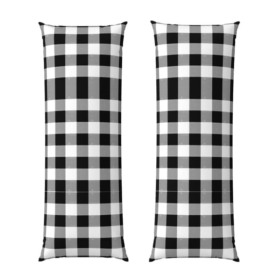 Body Pillow Cover Black White Plaid Long Pillow Case Protector With Zipper Decorative Soft Large Pillow Cases Covers 20"X54"