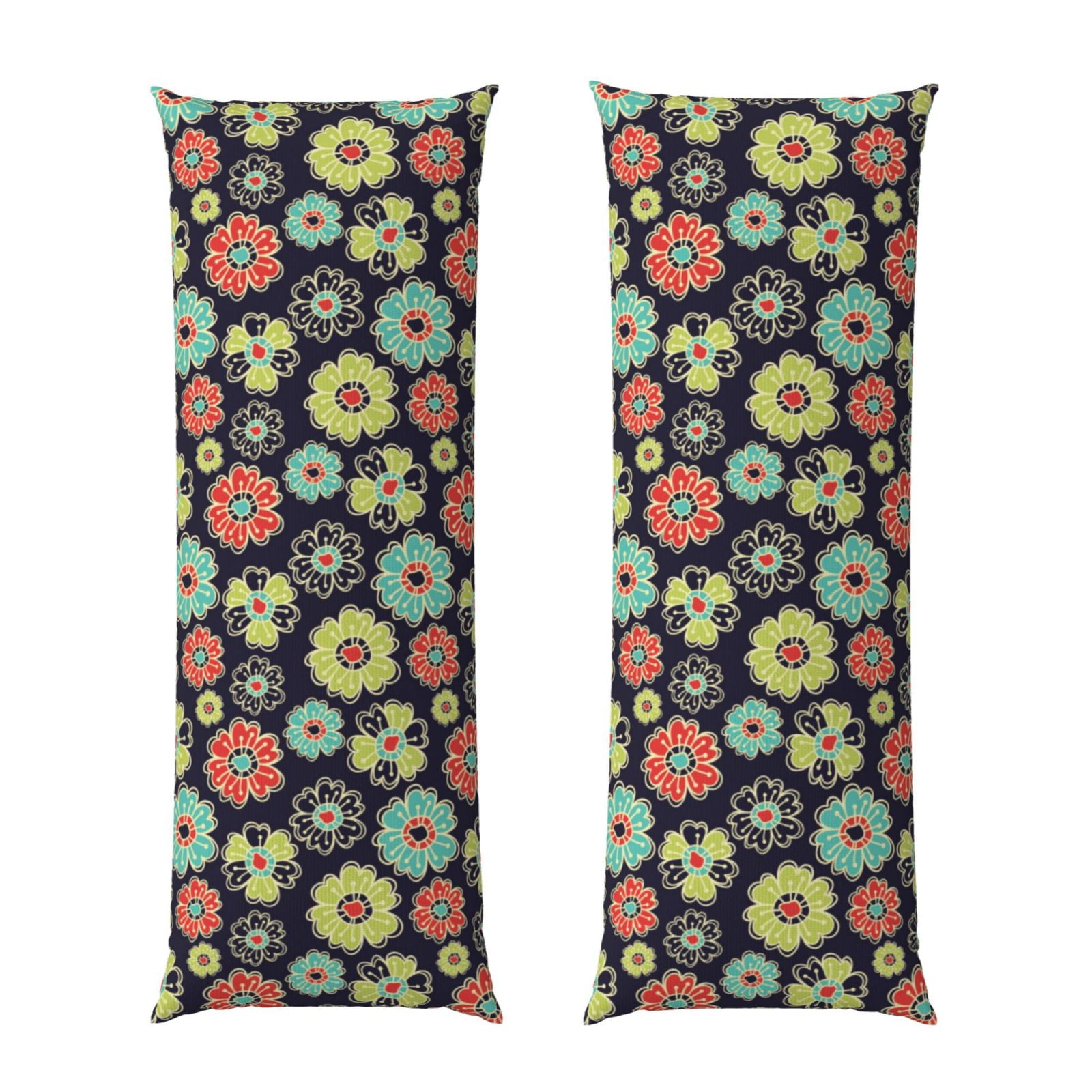 Body Pillow Cover Blue Red Green Daisies Flowers Super Soft Body